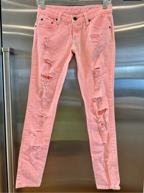 NEW Carmar LF Orange Jeans Distressed Denim Pants